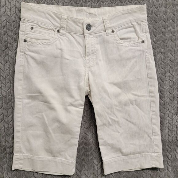 Kut From The Kloth Capri Jeans Shorts Womens 6 White Mid-Rise Denim‎ Stretch - Picture 1 of 13